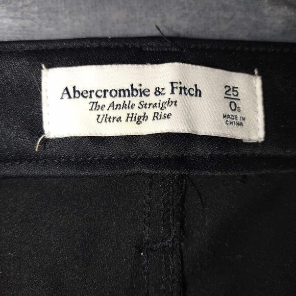 Abercrombie & Fitch The Ankle Straight Ultra High Rise 25/0 Edgy Goth‎ Grunge - Picture 3 of 9
